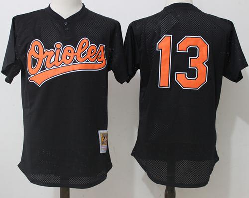 Mitchell And Ness Orioles #13 Manny Machado Black Throwback Stitched MLB Jersey